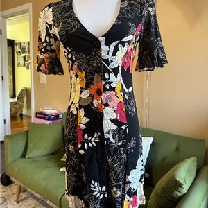 Floral Black Dress